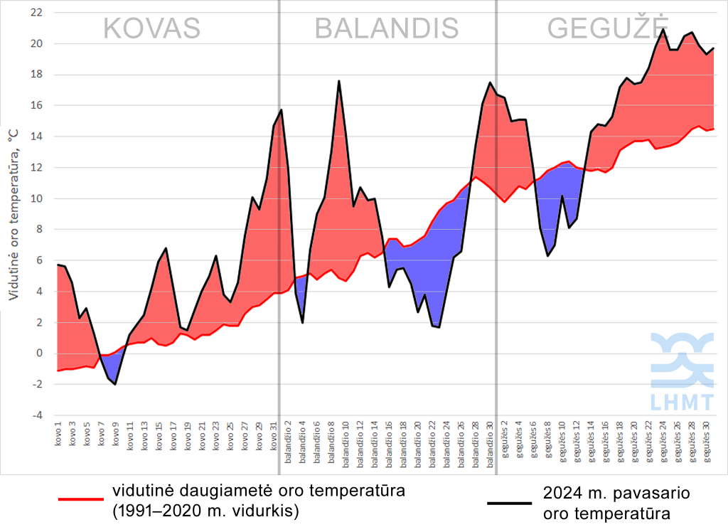 rekordiškai šiltas 2024 m. pavasaris