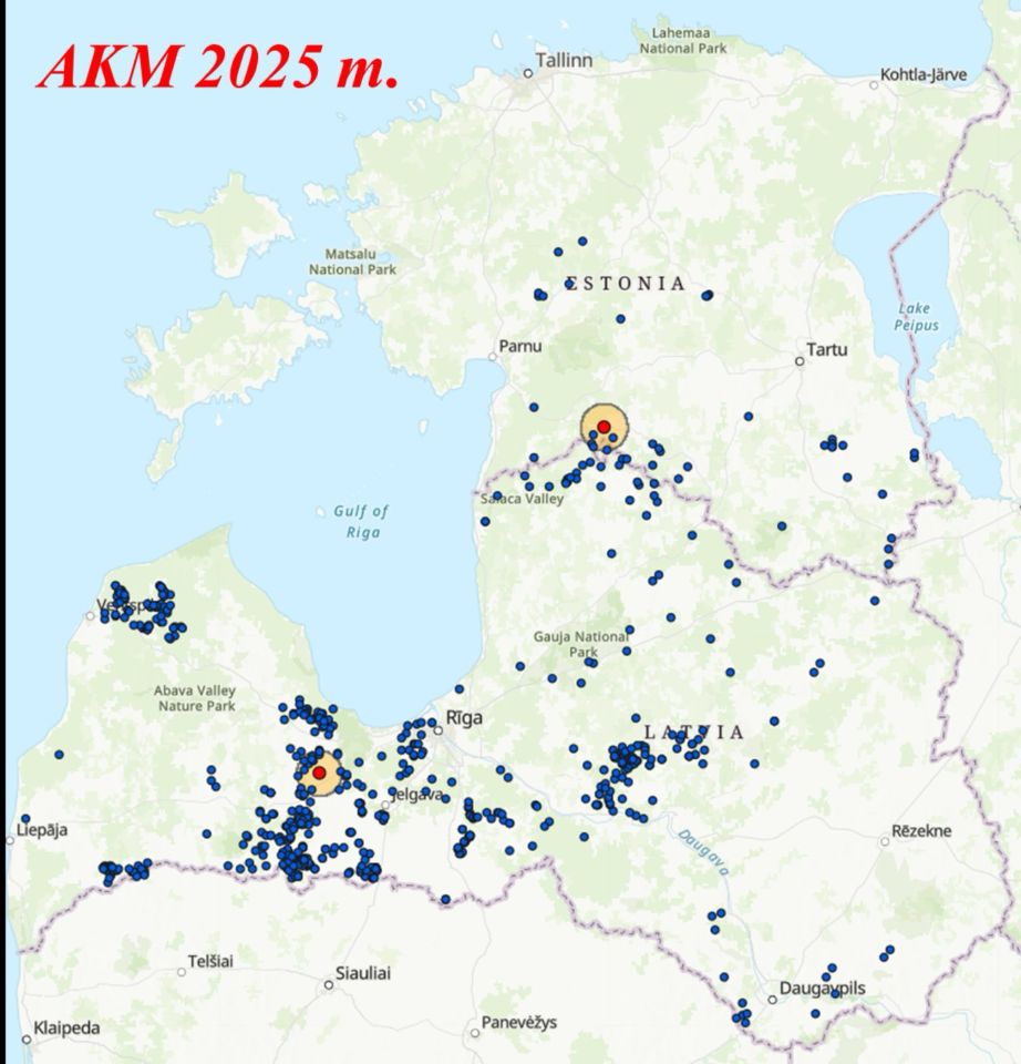 AKM protrūkiai Baltijos regione