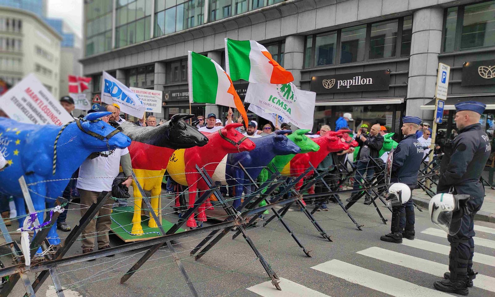 Pienininku protestas Briuselyje