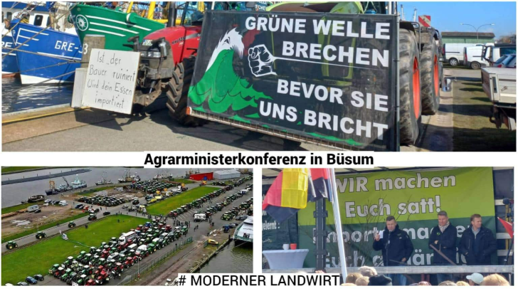 protestuoja Vokietijos ūkininkai