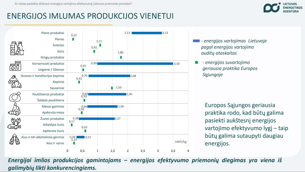 energijos imlumas produkcijos vienetui