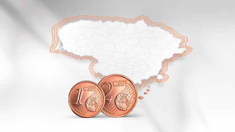 Lietuvos bankas ragina gyventojus išsikeisti 1 ir 2 centus