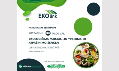 „Ekoagros“ kviečia į nemokamą nuotolinį seminarą „Ekologiškas maistas. Jo ypatumai ir atpažinimo ženklai“ 