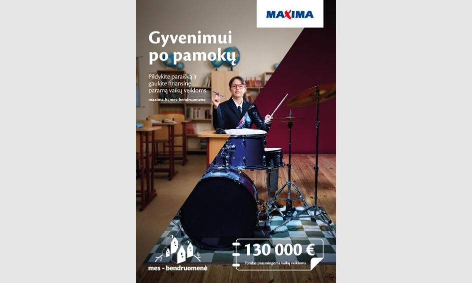 Vaikų gyvenimui po pamokų „Maxima“ skiria 130 tūkst. Eur – paraiškų laukia iki balandžio 21 d.